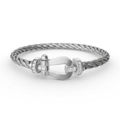 [Love More]FORCE GROSSES HUFEISEN-HALBDIAMANTARMBAND SILBER