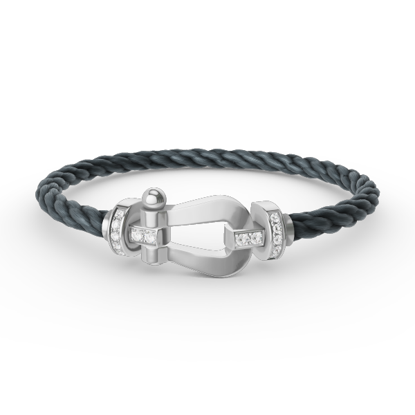 [Love More]FORCE GROSSES HUFEISEN-HALBDIAMANTARMBAND SILBER