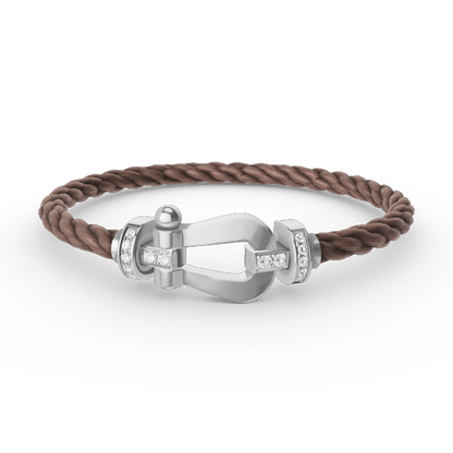 [Love More]FORCE GROSSES HUFEISEN-HALBDIAMANTARMBAND SILBER