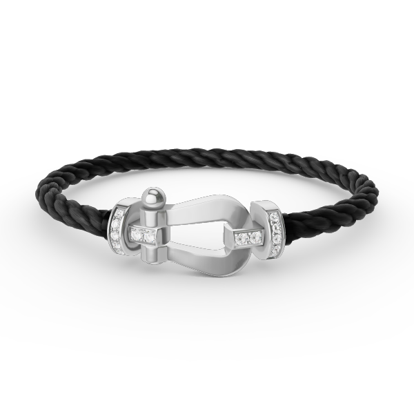 [Love More]FORCE GROSSES HUFEISEN-HALBDIAMANTARMBAND SILBER