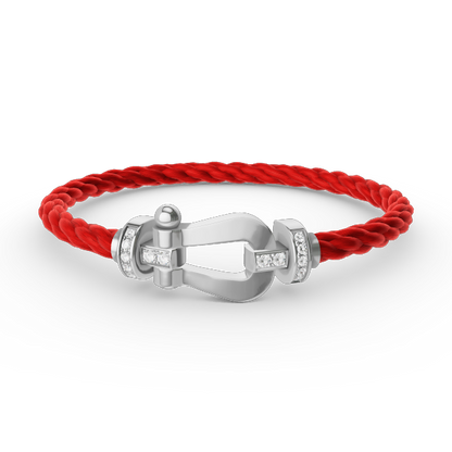 [Love More]FORCE GROSSES HUFEISEN-HALBDIAMANTARMBAND SILBER