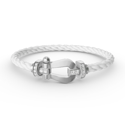 [Love More]FORCE GROSSES HUFEISEN-HALBDIAMANTARMBAND SILBER