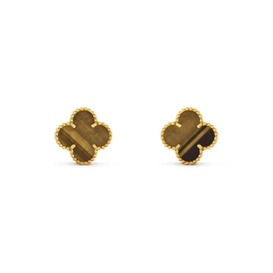 [Love More]CLOVER MEDIUM 1 MOTIFS TIGER EYE OHRRINGE