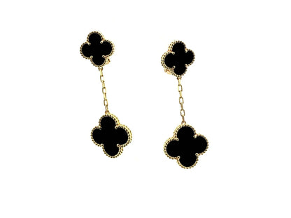 [Love More]CLOVER 2 MOTIFS  EARRINGS (MULTIPLE CHOICESC