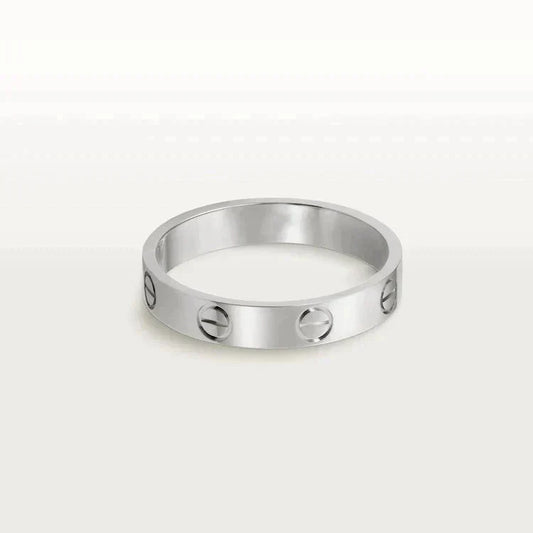 [Love More]Liebesring 4mm 1 Diamant Silber