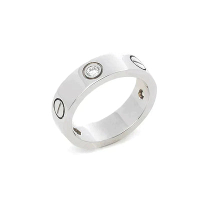 [Love More]LOVE RING 5.5MM 3 DIAMONDS SILVER